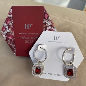Stunning Silver and Garnet Earrings by BP